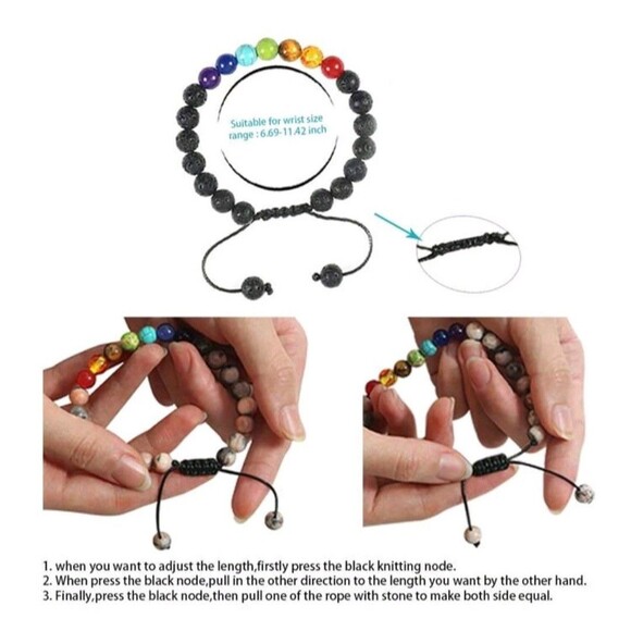 Chakra (Men/Women)-(Yoga)-(Bracelet)-(Lava Stone)-(Bracelet Size Pictured)-$30 - Picture 5 of 5